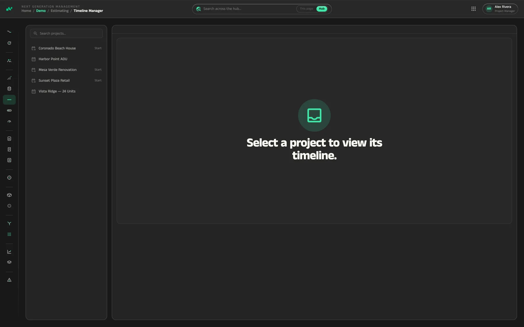 NGM Hub — Timeline manager